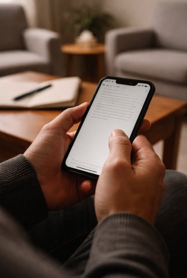 Nota de escrito en celular