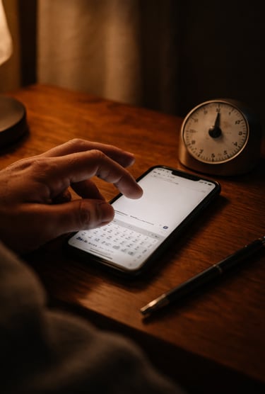 Escribiendo ideas en el celular