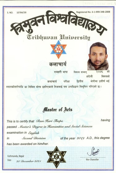 a certificate for social science & humanities