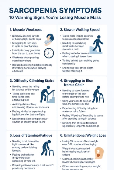 Sarcopenia Symptoms: 10 Warning Signs You're Losing Muscle Mass