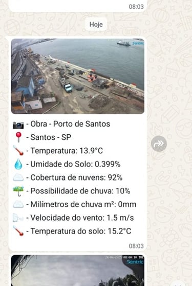 Relatórios climáticos diários pelo whatsapp