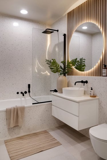 estetik seramik detaylı banyo tasarımı