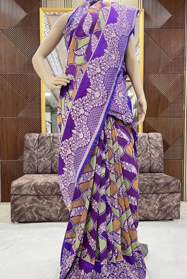 Beautiful meenakari benarasi silk saree