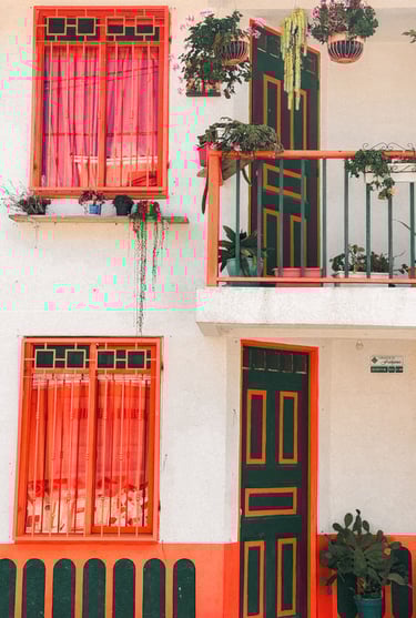 Colorful doors in Salento in COlombia