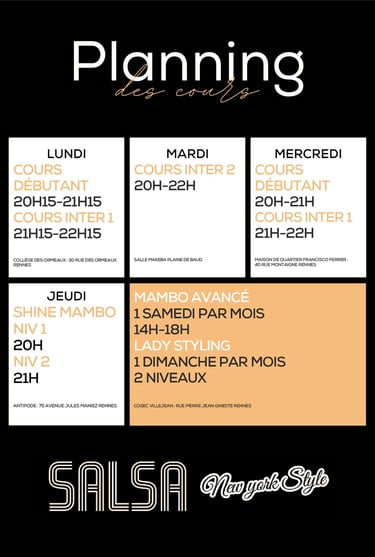 Planning des cours