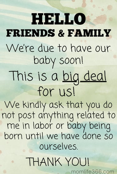 social media etiquette baby being born