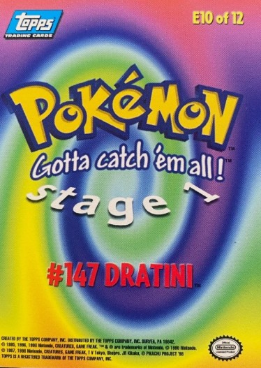 E10 Of E12 Dratini Topps Pokémon The First Movie back