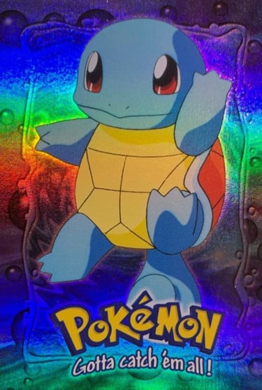 E7 Of E12 Squirtle Topps Pokémon The FIrst Movie rainbow foil