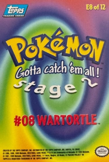 E8 of E12 Wartortle Topps Pokémon The FIrst Movie back