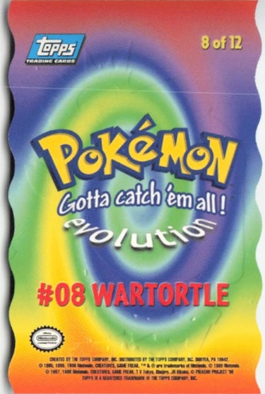 E8 of E12 Wartortle Die Cut Embossed Topps Pokémon The FIrst Movie back