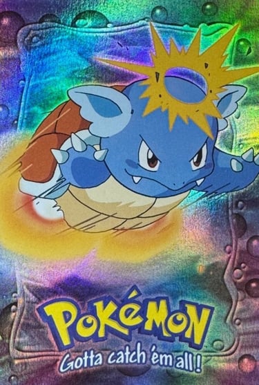 E8 of E12 Wartortle Topps Pokémon The FIrst Movie back rainbow foil