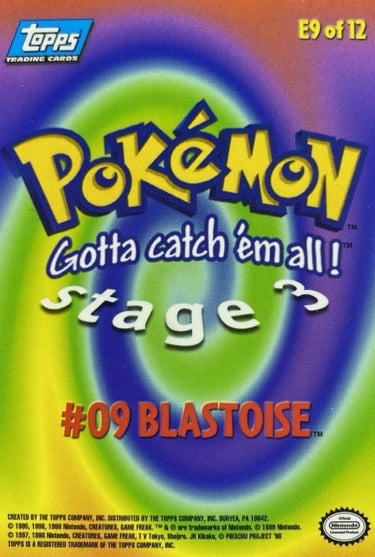 E9 of E12 Blastoise Topps Pokémon The FIrst Movie back