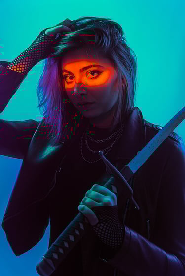 Portrait photo intense en studio, réalisée par Thomas Bordas photographe vidéaste en région paloise.