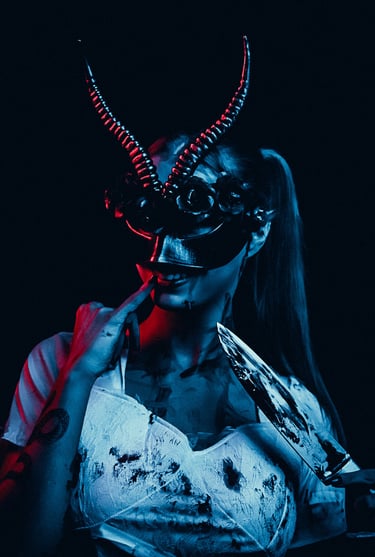 Portrait photo réalisée dans le cadre de l fête d'halloween, oeuvre photographique réalisé par un photographe vidéaste à Pau.