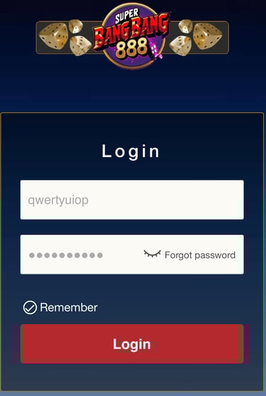 login sample image for superbangbang888
