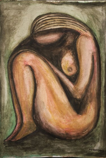 Hesham Nawar, Sleeping in A Deep Slumber, Watercolour on paper..