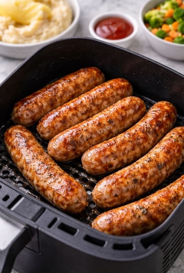 Juicy air fryer sausages