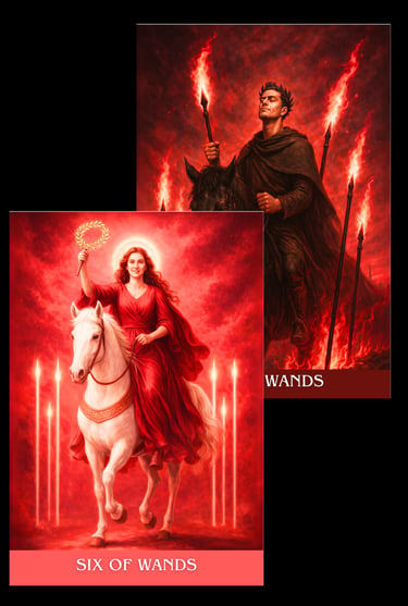 the six of wands tarot card archetype subconscious tarot light and shadow deck 