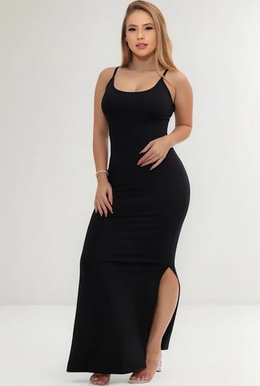 Vestido Longo Canelado