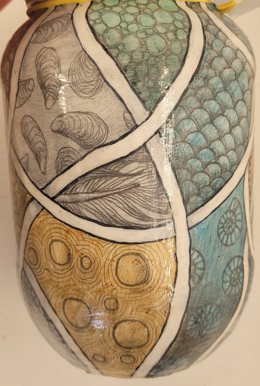 Lucy Wilson painted jar