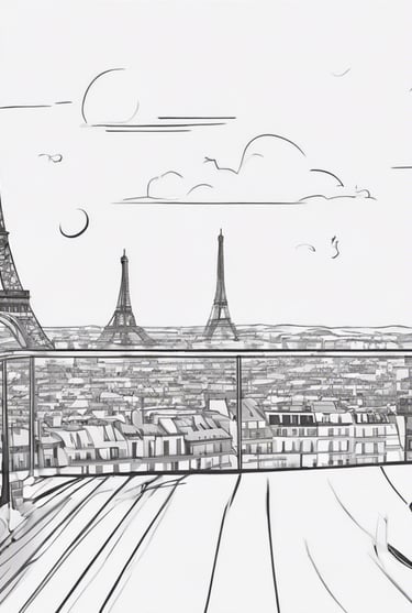 Méditant avec vue mystique de Paris