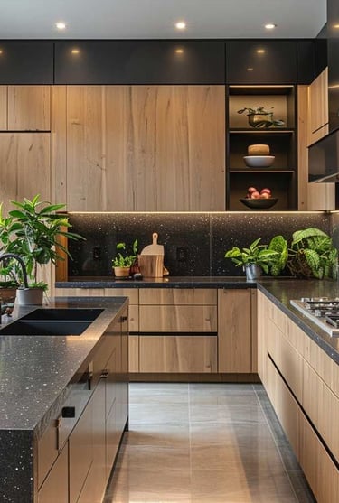 Mutfak tasarımı uygulamasıyla yenilenmiş iç mekân