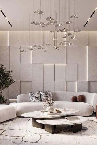 ferah ve konforlu salon tasarımı uygulaması