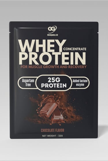 glowgains whey protein chocolate