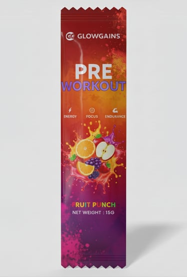 glowgains preworkout sachet fruit punch