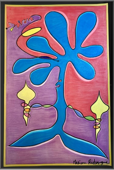 Toile tableau lampe Ligne couleurs maxime Risbourque