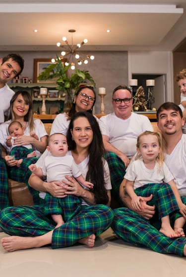 a family posing for a family photo