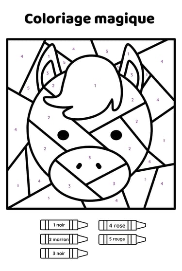 coloriage magique cheval
