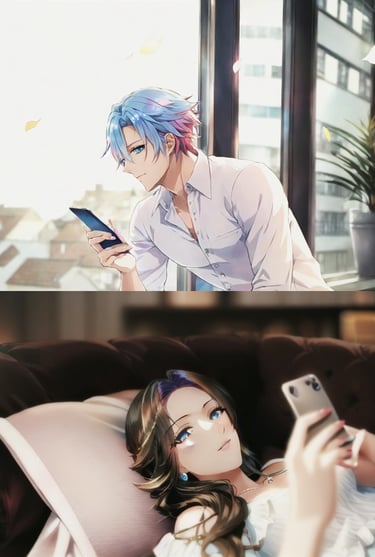 anime drawing love waiting for message
