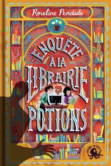 Première de couverture du roman Enquête à la librairie Potions de Roseline Pendule