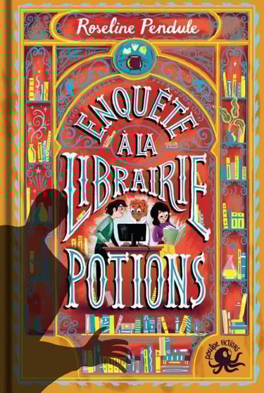 Première de couverture du roman Enquête à la librairie Potions de Roseline Pendule