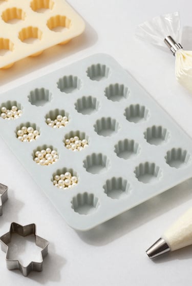 A joyful baker presenting a tray of freshly baked cupcakes