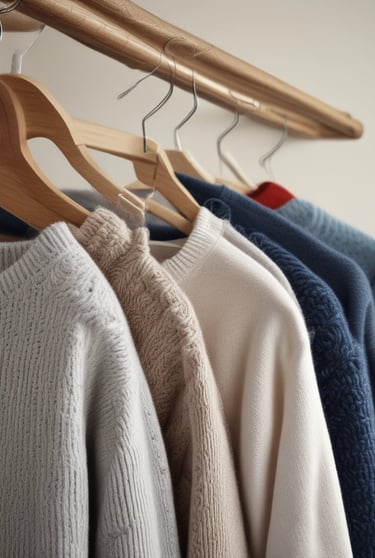 A smiling customer trying on a trendy outfit in front of a mirror in the store.