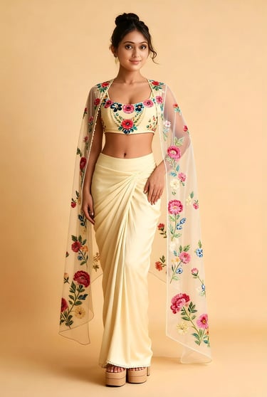 Cape Bustier & Drape Skirt