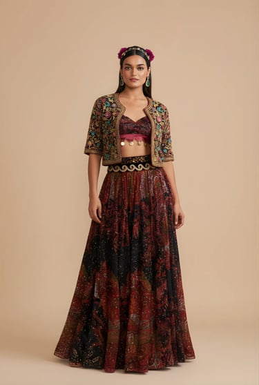 Pleated Skirt Jacket Set