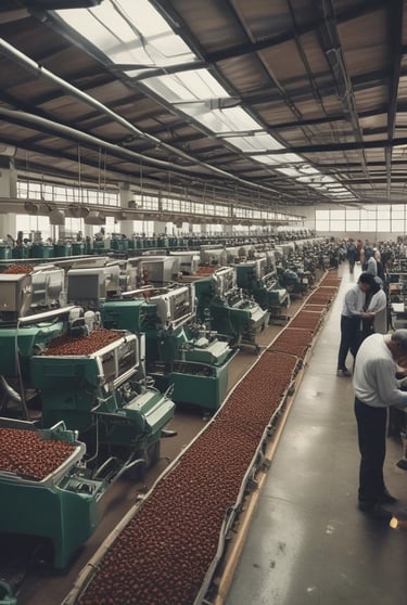 A flat wooden surface hosts a collection of metal hardware items, including a shiny chrome wrench, several bolts, nuts, and washers. The arrangement exhibits an orderly yet casual layout, with natural wood grain patterns visible in the background.
