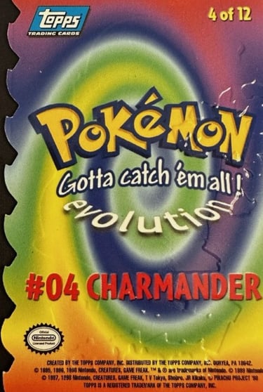 E4 Of E12 Chamander Topps Pokémon The First Movie Die Cut back