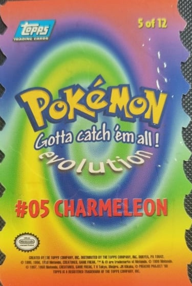 E5 Of E12 Charmeleon Topps Pokémon The First Movie Die Cut back