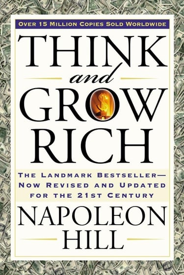 Think and Grow Rich cover, personal development and wealth-building classic.