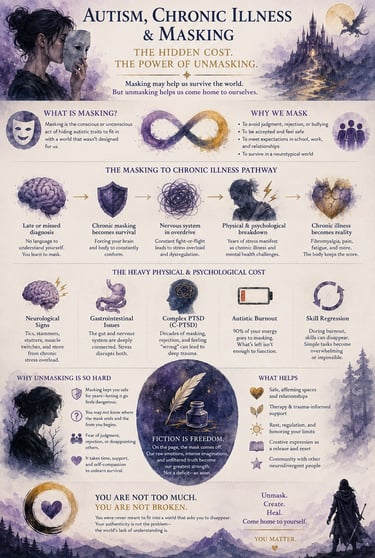 Autism, chronic illness and masking infographic
