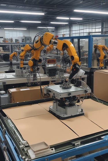 Modern factory interior with machines and tools