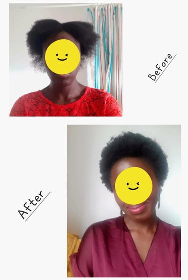 black woman showing of her healthy afro