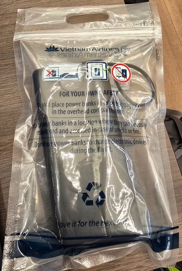 Il mio powerbank nel suo sacchetto protettivo.