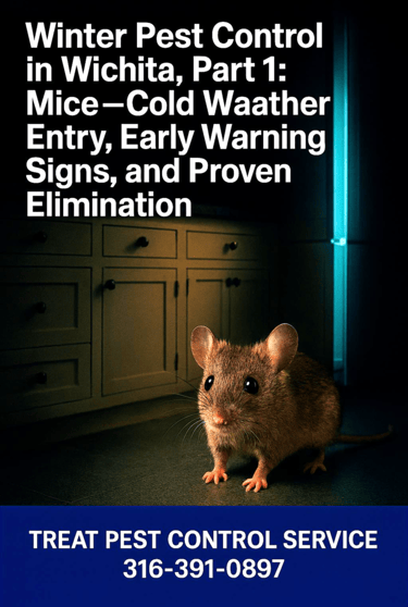 Photorealistic nighttime kitchen or mudroom in Wichita, Kansas. Clean cabinets, soft refrigerator glow, baseboard area subtly