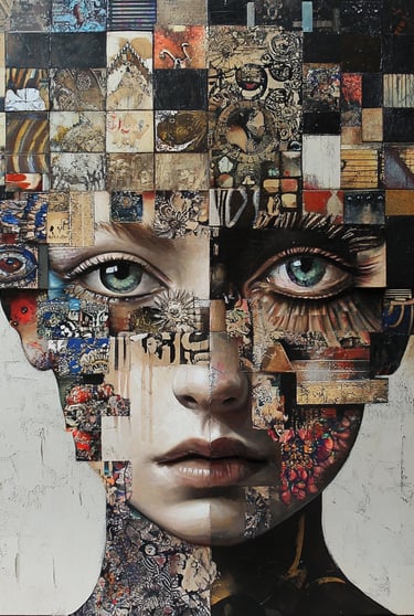imagen de mujer en estilo abstracto de la artista Eva Mas