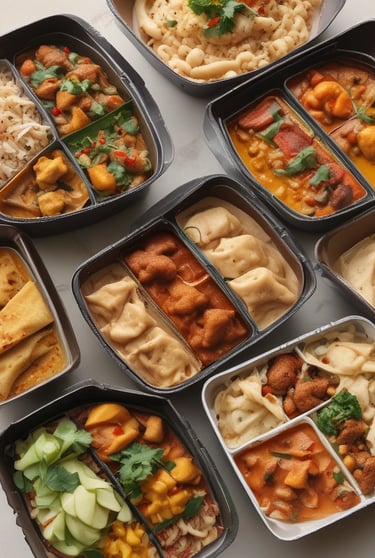 Bright morning breakfast setup featuring phulkas with fresh vegetables and chutneys